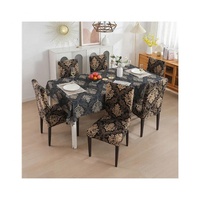 Nappe carrée de luxe 100 % coton biologique imperméable, motif feuilles bleues brodé, logo personnalisé, bordure unie