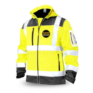 Veste en polyester et nylon imperméable à l'eau avec logo de gilet de sécurité coupe-vent pour hommes sur mesure - Product Image 1