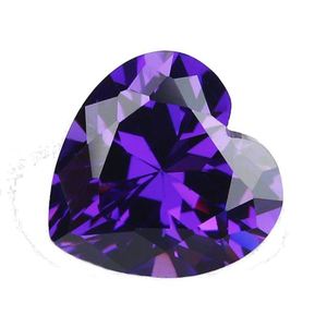 Pendentifs en améthyste naturelle en forme de cœur PDM Gems 10x10MM, taille facettes, améthyste violette, pour bagues et bijoux DIY, pierres précieuses de haute qualité - Product Image 3