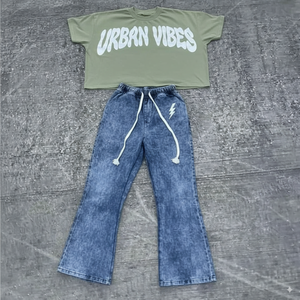 Survêtements 100% coton des États-Unis survêtement à lavage à l'acide survêtement survêtement à manches courtes recadrée Boxy personnalisé Jersey et polaire - Product Image 3