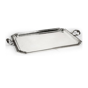 Bandeja Rectangular de Latón Amson, Plateada, Hecha a Mano, para Servir Alimentos en el Hogar/Restaurante, Tamaño y Logotipo Personalizables, Diseño Más Reciente - Product Image 1