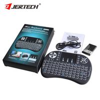 Keyboard genggam Gaming RGB, I8 Air Fly Mouse dengan lampu latar 2.4G PC Keyboard Kustom bantalan sentuh nirkabel Keyboard Mini untuk kotak TV pintar