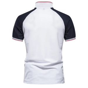 2024 nuevos hombres para camisas Jersey sólido de algodón transpirable personalizado con hombro en contraste impreso diseño clásico tamaño grande - Product Image 4