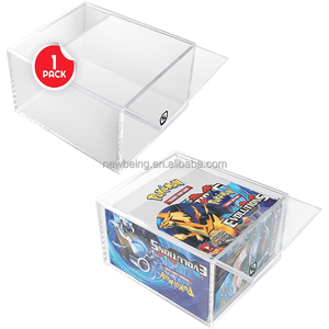 Acrylic Display Case with Sliding Lid, Anti-UV Acrylic Protector Compatible with Booster Box