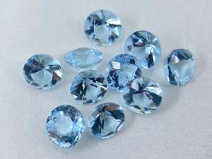 Gemas Mehrajudin, Aguamarina Azul 100% Natural, Corte Suelto, Pulida, con Certificación de Terceros, Gema de 3x3mm, de Rajasthan, para Joyería - Product Image 3