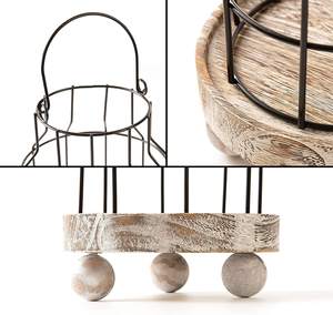 Farmhouse Style Cage Shape <b>Candle</b> <b>Stand</b> With Upright Wooden Base Multi Occasion Decor Reliable Quality <b>Candle</b> <b>Stand</b> - Product Image 2