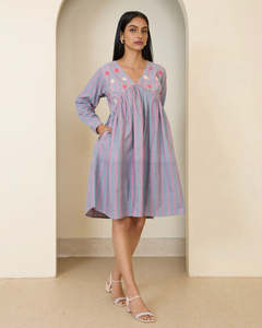 Vestido largo de algodón con patrón sólido básico, bonito patrón sólido, diseño personalizado, traje informal occidental, conjunto de vestidos de verano y primavera - Product Image 1