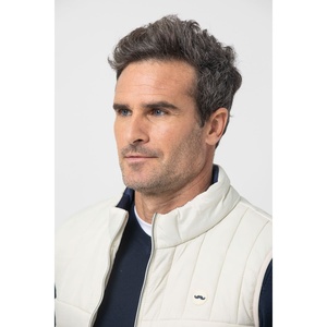 Gilet matelassé en L vert coupe-vent en polyester avec poches bicolores à fermeture éclair pour hommes, vêtements d'extérieur grande taille - Product Image 4