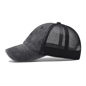 Casquette de camionneur en toile non structurée à 6 panneaux pour hommes, chapeau vierge uni avec logo imprimé et broderie personnalisée pour tenue décontractée, vente en gros - Product Image 3