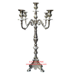 Premium 5 Bras Décoratif Nouveau Design Candélabre Bougeoir Décoration De Fête De Mariage À La Main Bougeoir Avec Verre Votive - Product Image 5