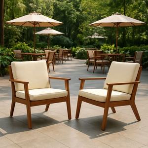 Chaise en teck massif ancien avec coussin en mousse souple, design minimaliste moderne pour restaurant, mobilier offrant un confort maximal - Product Image 6