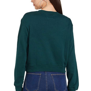 Best Quality Wholesale Custom <b>Women's</b> Cotton Streetwear <b>Sweatshirt</b> with Crew <b>Neck</b> Winter Breathable Front Logo Position 220g - Product Image 2