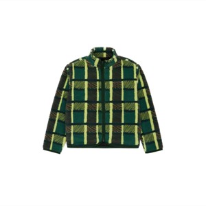 Veste zippée Sherpa à carreaux classique-Veste d'hiver douce et durable avec doublure Sherpa, idéale pour un usage quotidien et à la mode - Product Image 1