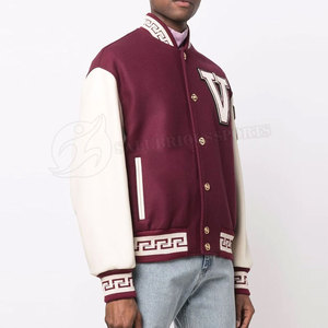 High Quality Custom Men's Lettermen Jackets Letter Stand Collar Design Streetwear <b>Canvas</b> Wool Winter Reversible Breathable Quick - Product Image 3