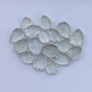 8mm 10mm 12mm pierre d'améthyste verte naturelle sculptée à la main feuille de pierres précieuses en vrac sculptures feuille AAA qualité lâche avec conception de feuille réelle - Product Image 1