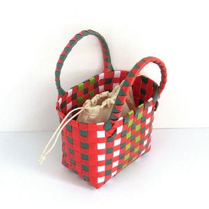 New Release Summer Little Basket Hand Woven Straw Bag Cute Colorful PVC Hundred Collision Color Small Size Holiday Beach Bag - Product Image 3