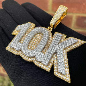 จี้เพชรที่ผ่านการรับรอง 14K ทองคําขาวฮิปฮอปรอบตัดจี้เพชรธรรมชาติจี้ฮิปฮอปสําหรับผู้ชาย - Product Image 2