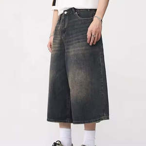 Wholesale Casual Vintage Washed Denim <b>Shorts</b> For <b>Men</b> Custom logo Embroidery Oversized <b>Shorts</b> <b>Baggy</b> Style <b>Men's</b> Denim Jort - Product Image 5