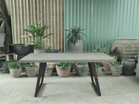 Table à manger en béton pliable légère de haute qualité, design traditionnel, structure en bois imperméable, mobilier d'extérieur fabriqué au Vietnam