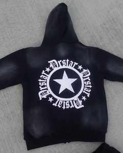 Pull à capuche en éponge française 100% coton avec logo personnalisé pour hommes Streetwear surdimensionné avec une impression bouffante de haute qualité en polaire pour hommes - Product Image 4