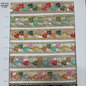 Adorno de encaje Floral Multicolor con bordado para ropa, zapatos, bolsos, decoración, adornos de ropa bordados coloridos a la moda - Product Image 1