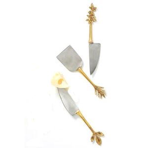 Ensemble de couteaux à fromage noir mat en acier inoxydable avec pince pour servir le petit-déjeuner dans les hôtels et les restaurants. - Product Image 4