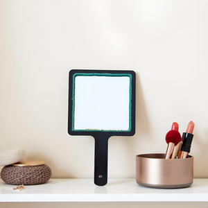 Espejo de Mano Elegante, Espejo de Vanidad Personal Duradero y con Estilo para Uso Diario, Maquillaje y Viajes, Fácil de Sostener con Agarre - Product Image 4