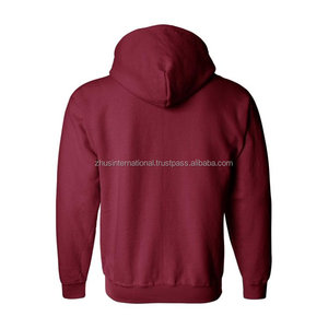 Wholesale 100% Fleece Oversized Plain Men's Hoodie Custom Made Full-Zip Hooded Sweatshirt With Zip-Up Feature and Printed Logo - Product Image 6