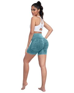Pantalones cortos de gimnasio para correr para mujer, pantalones cortos transpirables de algodón y poliéster para mujer, pantalones cortos de gimnasio para mujer a la venta - Product Image 4