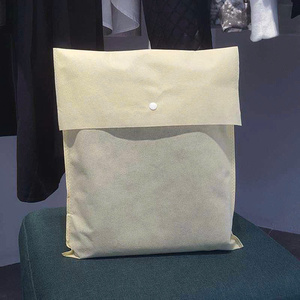 Non-woven Fabric Eco-friendly Durable Drawstring Long Disposable Document Envelope Button Closure Storage Pouch Custom Logo Bag - Product Image 1