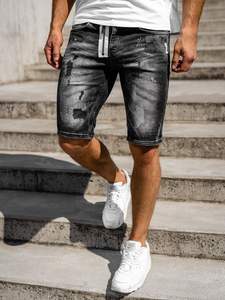 Pantalones cortos holgados de mezclilla elásticos personalizados para hombre, ropa de calle, pantalones vaqueros rasgados de pierna ancha Raw Distress de Bangladesh - Product Image 6