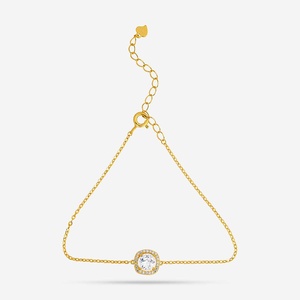 92.5 <b>Silver</b> <b>Bracelet</b> 191386 Rhodium & Gold Plated Diamond & Zircon Key & Number <b>Charms</b> Religious & Ethnic Style for Gift - Product Image 1