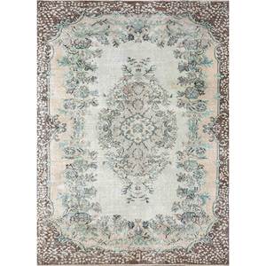 พรมขนสัตว์ถักมือสไตล์วินเทจ สีเบจและสีน้ำตาล ลายเหรียญรูปทรงสี่เหลี่ยมผืนผ้า ลวดลายนามธรรม สำหรับบ้านและทางเดิน ห้องนั่งเล่น-Pae-2801 - Product Image 1