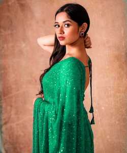 Sari indio de seda con encaje y estampado para mujer + Blusa, Prenda étnica, Último diseño, Sari para fiesta - Product Image 5