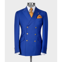 Costume de Mariage et d'Affaires Formel Homme Coupe Droite 2 Pièces Blazer Croisé à Trois Boutons Pantalon Col en V Imprimé Grande Taille