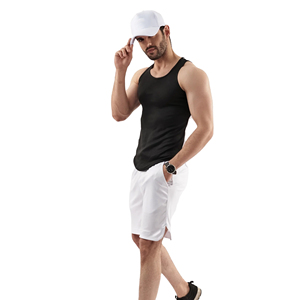 Débardeurs unisexes d'été amples et respirants, couleur unie, sans manches, style décontracté pour hommes, style streetwear, séchage rapide, en maille élasthanne imprimée, OEM - Product Image 5