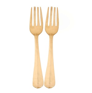 Tenedores de metal de estilo real Juego de tenedores de frutas chapados en oro de acero inoxidable con mango de diseño increíble Tabletop Fruit Piker - Product Image 5