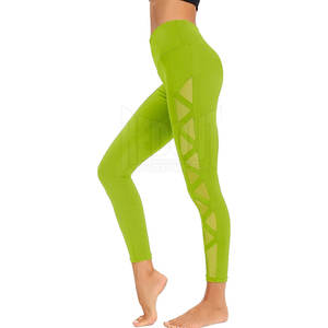 Mallas sin costuras de secado rápido ecológicas de cintura alta sólidas para mujer para gimnasio, ropa de entrenamiento, venta al por mayor - Product Image 5
