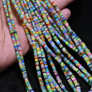 Cuentas Redondas Lisas de Ópalo Etíope Disco Hechas a Mano de 4.5 mm, Hilo de 16 Pulgadas para la Elaboración de Joyas, Piedra Preciosa Curativa - Product Image 1