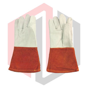 ถุงมือหนังทนความร้อน ทนไฟ ป้องกันไฟฟ้าสถิต สำหรับงานเชื่อม งานปิ้งย่าง งานบาร์บีคิว งานเตาผิง  ขนาด 11 ออนซ์ 14 นิ้ว - Product Image 1