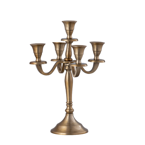 Portavelas T-Light de cinco brazos, centro de mesa de Metal resistente, Iglesia de latón, decoración moderna, forma rectangular hecha a mano - Product Image 1