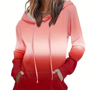 Sudadera con capucha de otoño para mujer, Sudadera con capucha informal degradada, Sudadera con capucha creativa, ropa de calle a juego, patrón de letras, Sudadera con capucha de alta calidad - Product Image 1