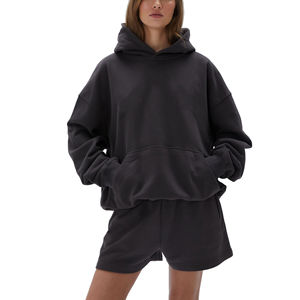 Vêtements pour femmes de grande taille Fabricants de sweats à capuche 500gsm en coton surdimensionné sweats à capuche personnalisés Sweat à capuche avec impression bouffante - Product Image 6