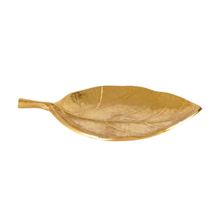 Vaisselle en acier/métal de service de table de conception de feuille finie d'or faite sur commande de vente chaude pour le dîner de mariage pour le service de nourriture - Product Image 3