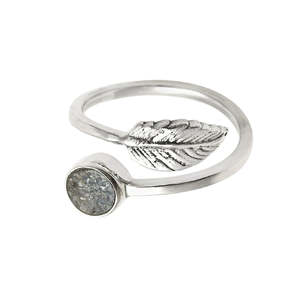 Handmade 925 <b>Sterling</b> <b>Silver</b> <b>Adjustable</b> <b>Ring</b> For Women & Girls Real Druzy Gemstone Bohemian <b>Ring</b> Available At Factory Price - Product Image 1