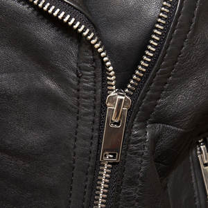 Chaqueta de Cuero Satinado Bronceado para Mujer, Otoño Invierno, con Cierre, Cuello Alto, Impermeable, para Adultos - Product Image 6