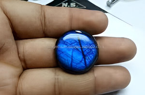 Piedra de cabujón suelta de labradorita azul brillante al por mayor, forma redonda Natural, piedra preciosa llamativa azul Welo para hacer joyas - Product Image 3