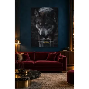 Impresión en lienzo de Fida Yellow-Eyed Wolf in the Dark and Circus Quote - Product Image 1