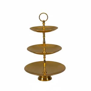 White Royals CS040 Deluxe Quality Copper Finish Metal Cake Stand Hammered Decorative Dessert Cupcake Display Home <b>Tabletop</b> - Product Image 3