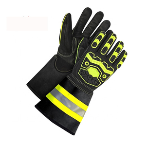 Guantes DE TRABAJO resistentes de cuero de grano de piel de vaca TPR Knuckles Long Hi Vis Reflective Cuff Guantes DE SEGURIDAD Alto rendimiento Anti corte - Product Image 5